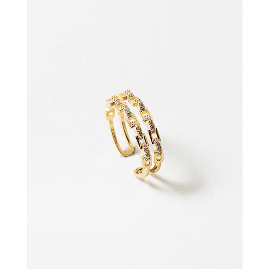 Gold tone Chain Link Double Ring