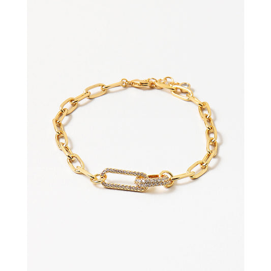 Delicate Gold Dipped Link CZ Bracelet